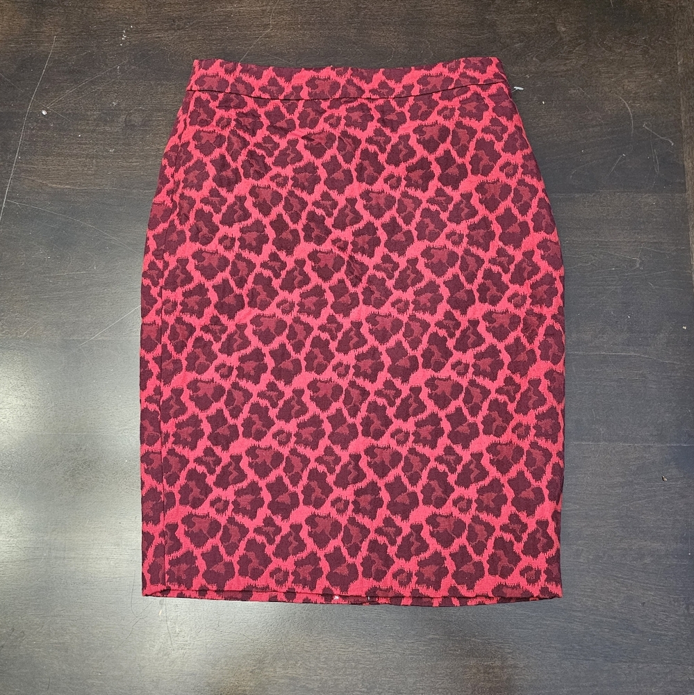 New Talbots Animal Print Knee Length Skirt 0P